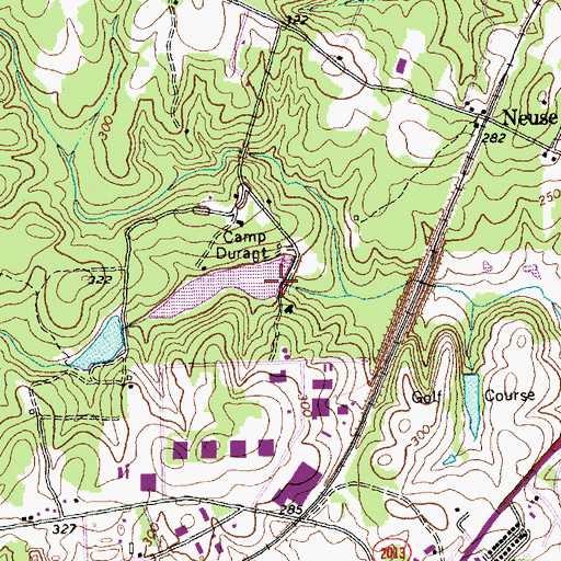 Topographic Map of Camp Durant Lake Number One Dam, NC