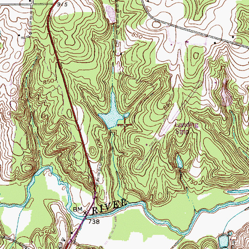 Topographic Map of Allison Lake Dam, NC