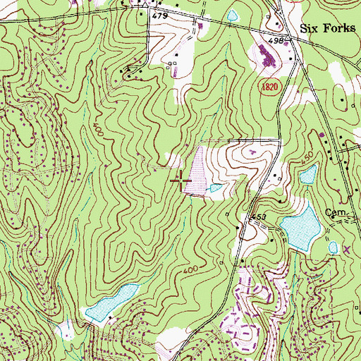 Topographic Map of Shaw Lake, NC