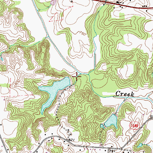 Topographic Map of Mocksville Lake Dam, NC