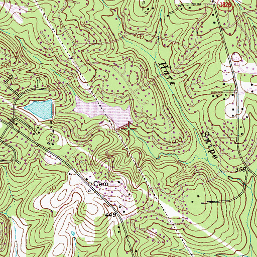 Topographic Map of Lower Springdale Estates Lake, NC