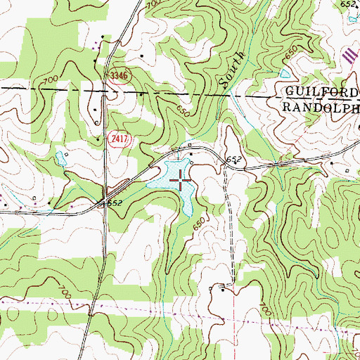 Topographic Map of Staley Mill Lake, NC