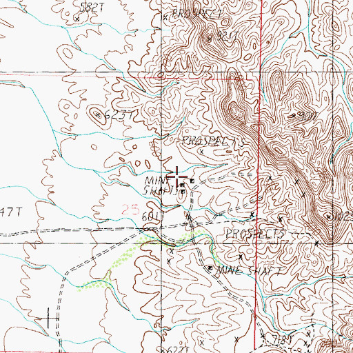 Topographic Map of Rawley Mine, AZ