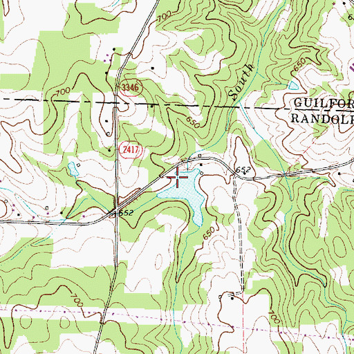 Topographic Map of Staley Mill Dam, NC