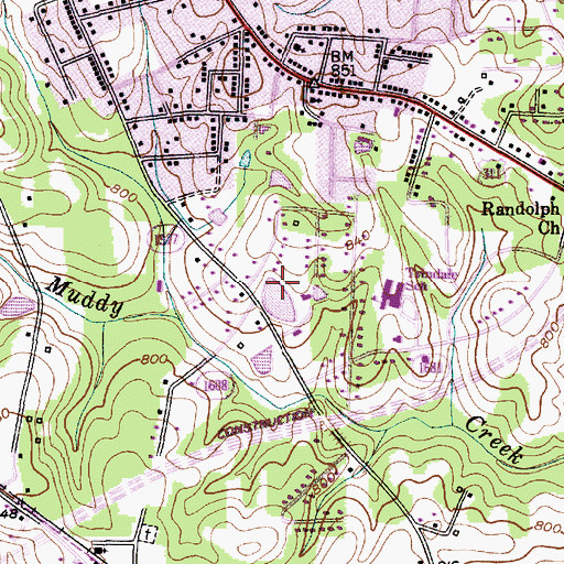 Topographic Map of Burges Lake Dam, NC