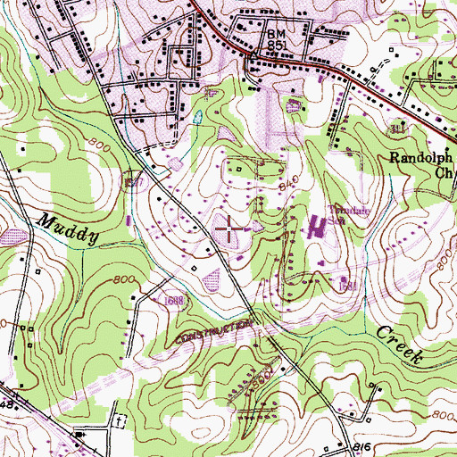 Topographic Map of Burges Lake, NC