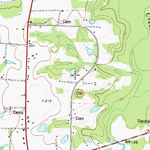 Topographic Map of Bones Pond Dam, NC