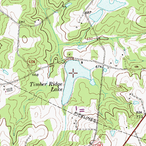 Topographic Map of Timber Ridge Lake Dam, NC