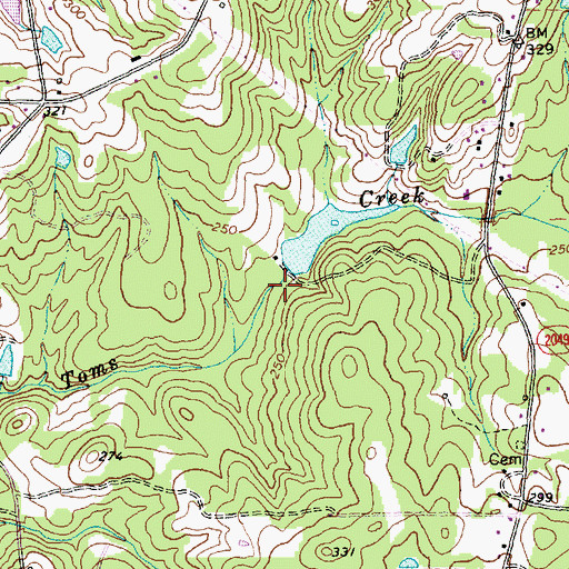 Topographic Map of Brown Lake Dam, NC