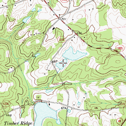 Topographic Map of Richardson Pond, NC