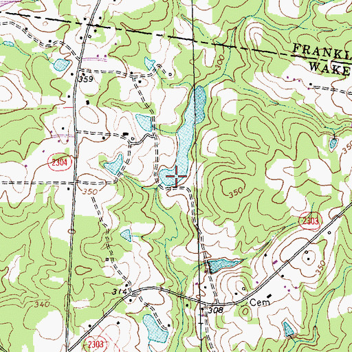 Topographic Map of Mitchell Pond Dam, NC