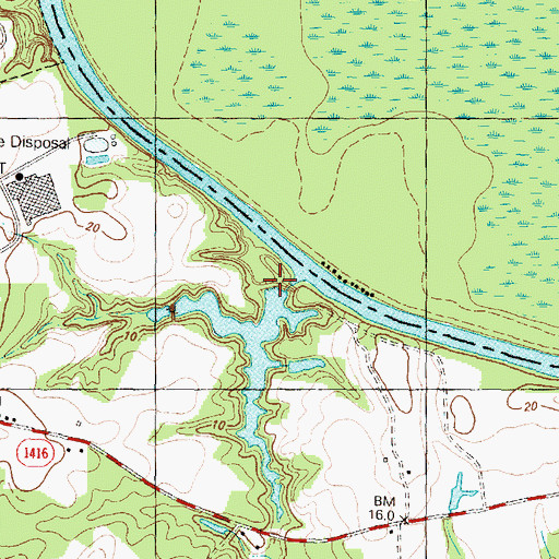 Topographic Map of Rainbow Pond Dam, NC