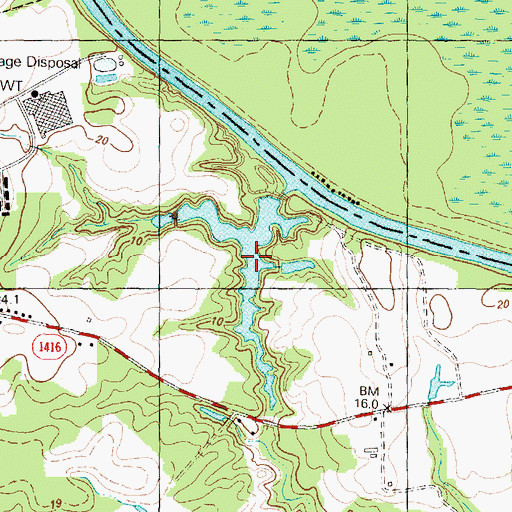 Topographic Map of Rainbow Pond, NC