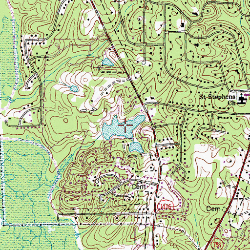 Topographic Map of Matthews Lake, NC