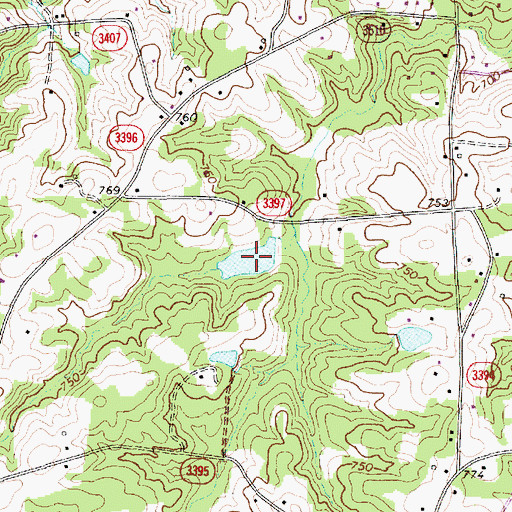 Topographic Map of Reynolds Lake, NC