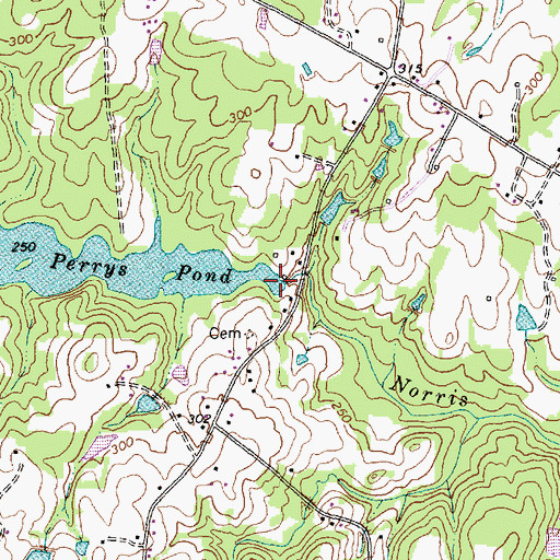 Topographic Map of Perry Pond Dam, NC