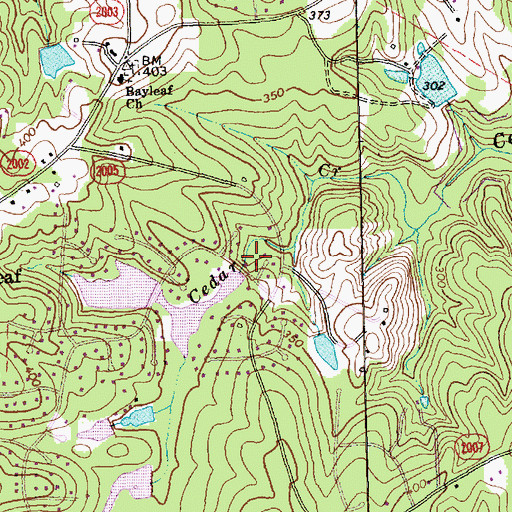 Topographic Map of Coachmans Trail Dam, NC