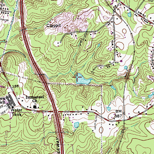 Topographic Map of Allen Lake Dam, NC