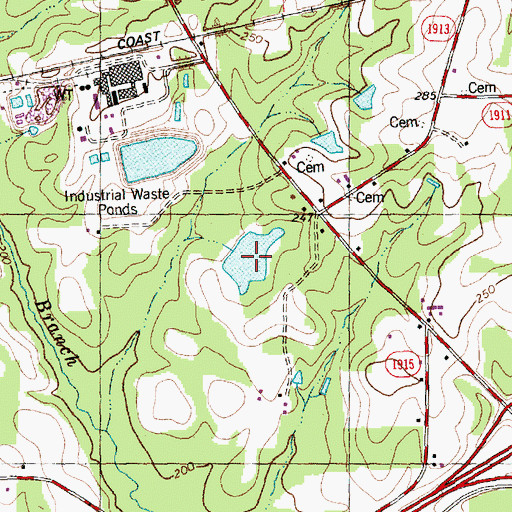 Topographic Map of Webbs Millpond Dam, NC
