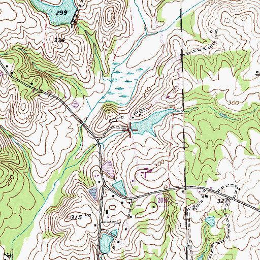 Topographic Map of Marshalls Pond Dam Number One, NC
