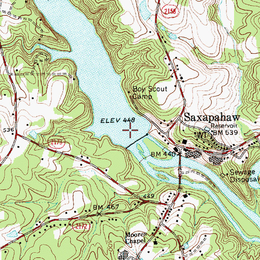 Topographic Map of Sellers Manufacturing Company Dam, NC