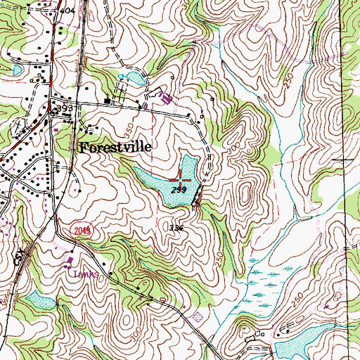 Topographic Map of Holdings Pond, NC