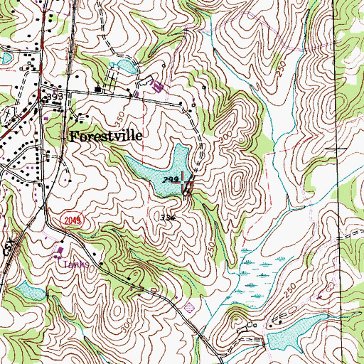 Topographic Map of Holdings Pond Dam, NC