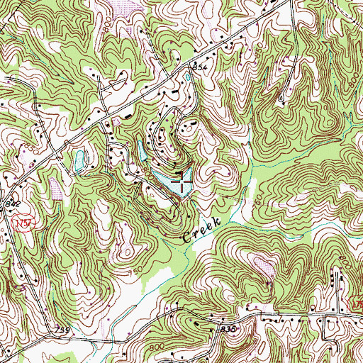Topographic Map of Merry Hills Lake, NC