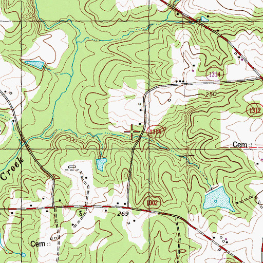 Topographic Map of Bass Pond Dam, NC