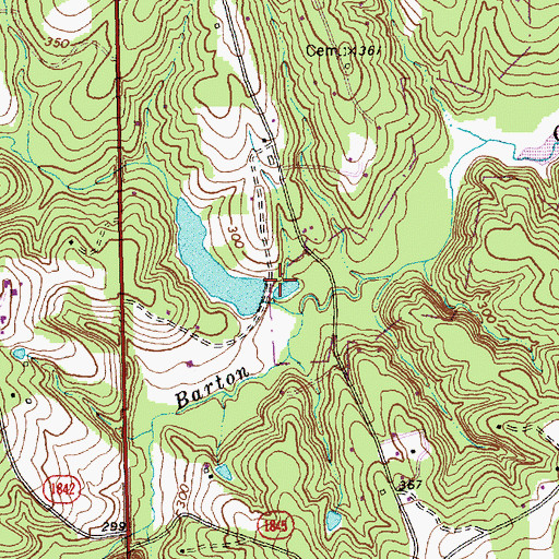 Topographic Map of Poole Lake Dam, NC
