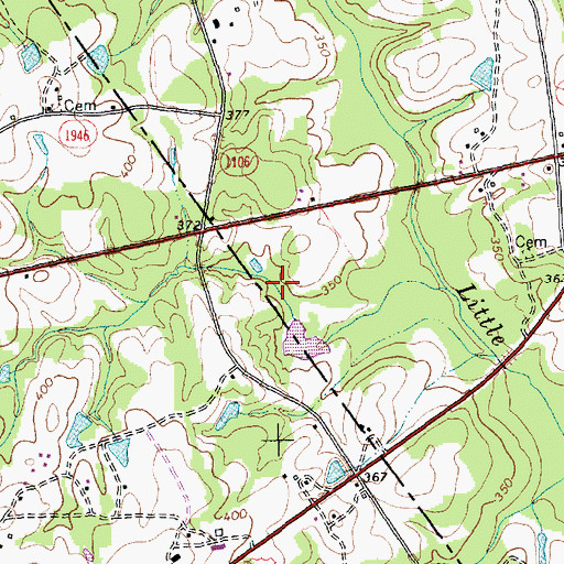 Topographic Map of Shearon Lake Dam, NC
