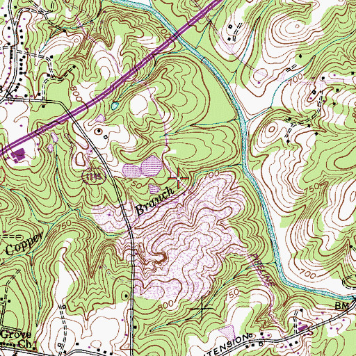 Topographic Map of Jamestown Quarry Lake, NC