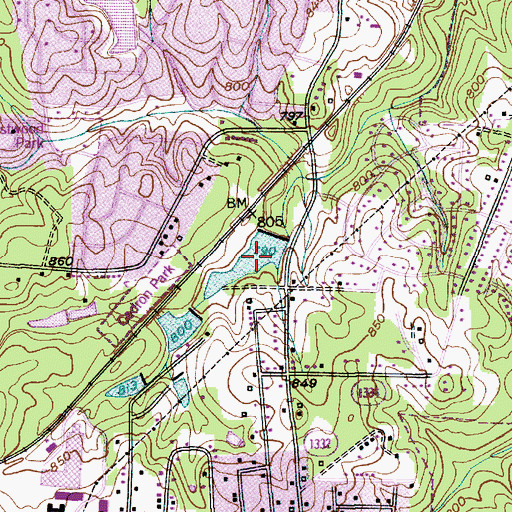 Topographic Map of Linthicum Lake, NC