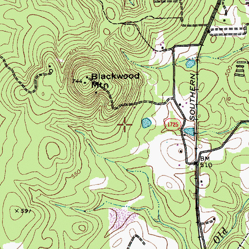 Topographic Map of Mountain Creek Lake Dam, NC