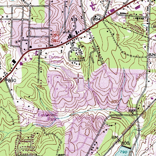 Topographic Map of Owens Lake, NC