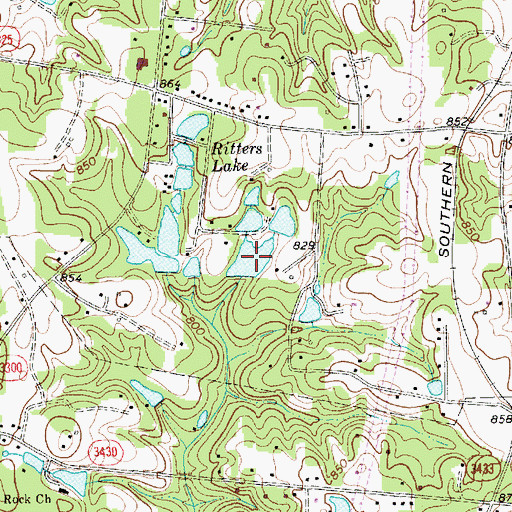 Topographic Map of Benbow Lake, NC