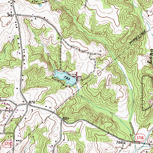 Topographic Map of Snyders Lake Dam, NC
