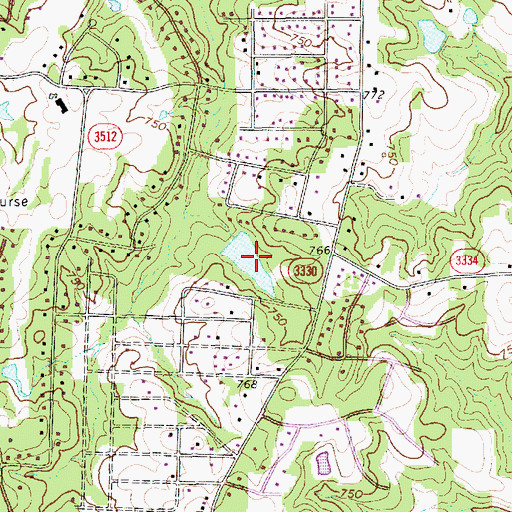 Topographic Map of Robbins Lake, NC