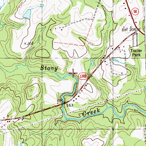 Topographic Map of Bodies Millpond Dam, NC