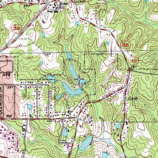 Topographic Map of Twin Lake Number One, NC