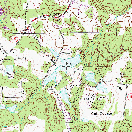 Topographic Map of Forest Oaks Lake, NC