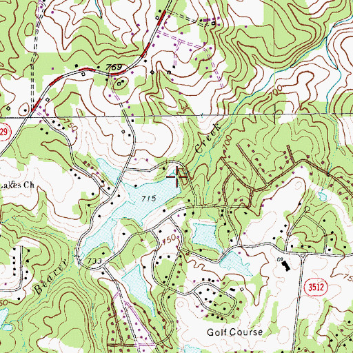 Topographic Map of Forest Oaks Lake Dam, NC