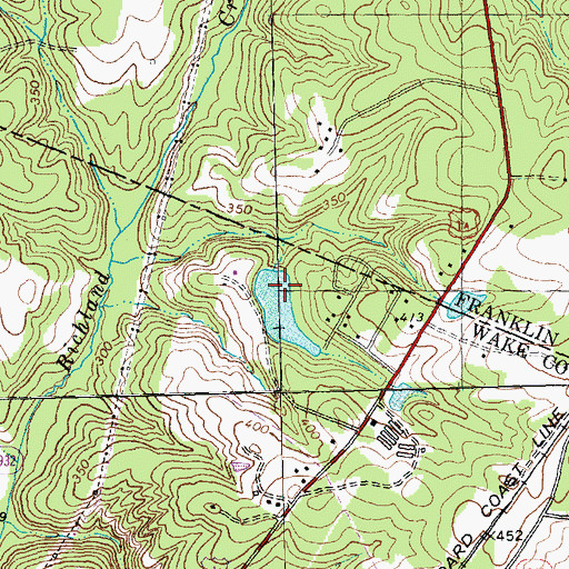 Topographic Map of Calvin Ray Pond Dam, NC