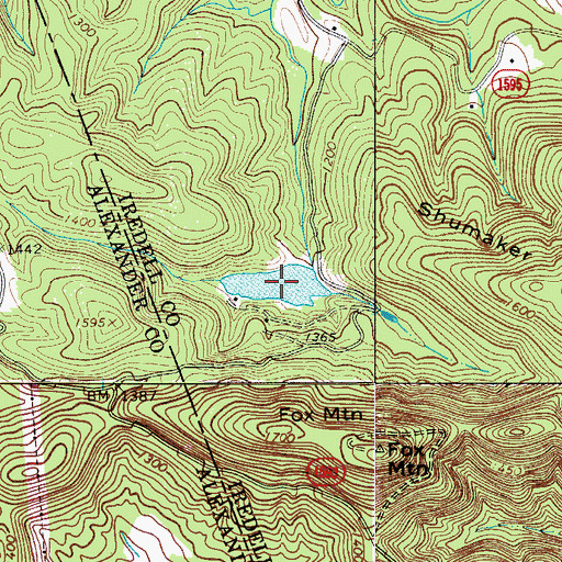 Topographic Map of Fox Mountain Lake, NC