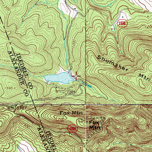 Topographic Map of Fox Mountain Lake Dam, NC