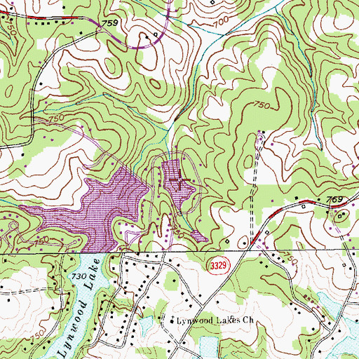 Topographic Map of Forbis Lake, NC