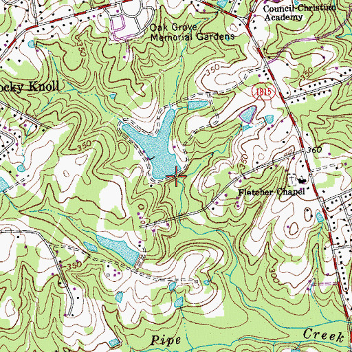 Topographic Map of Lake Unity, NC