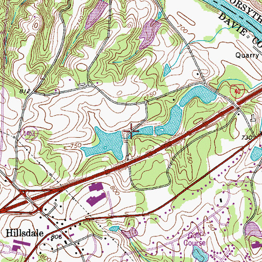 Topographic Map of Fred Bahnson Number One Dam, NC