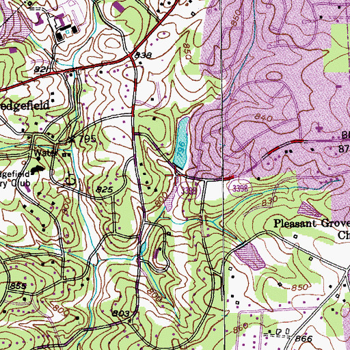 Topographic Map of Freemon Lake, NC