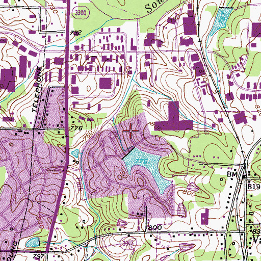 Topographic Map of Rounda Lake Dam, NC